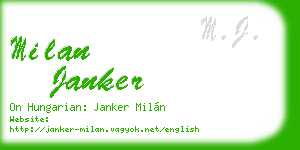 milan janker business card
